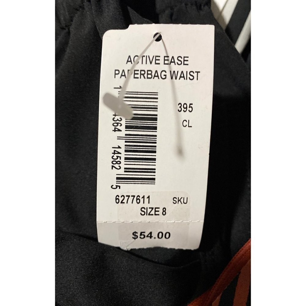 NWT black paperbag waist casual Pants 8 - Picture 7 of 7